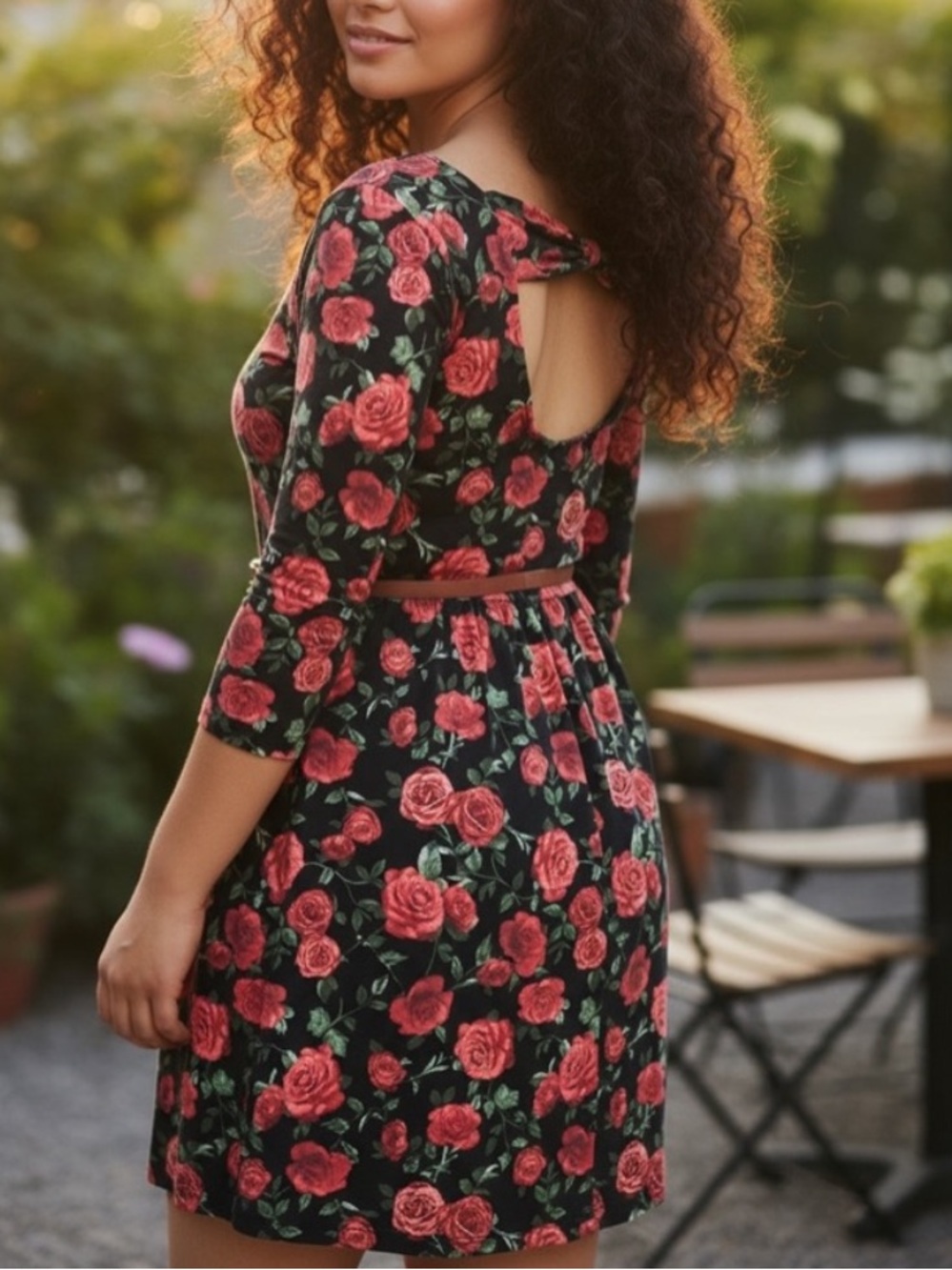 NEW• Rosette Black & Red Fit & Flare Dress• 2X